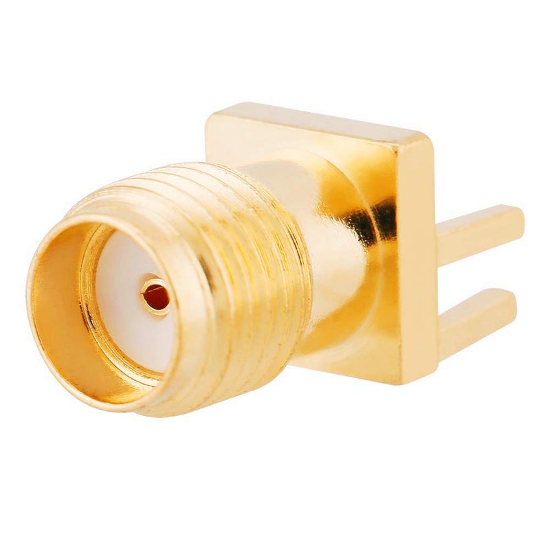 bnafes 20PCS SMA Female PCB Panel Edge Mount Plug with 4 Pins Stand Straight Connector RF Coax Coaxial Adapter - Image 2